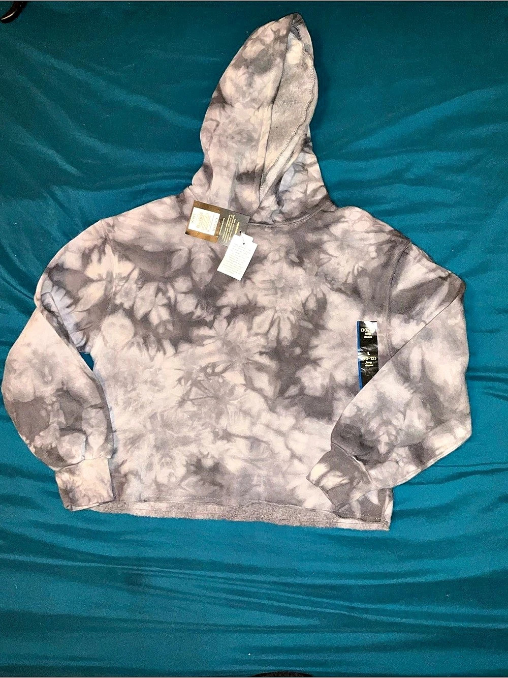 Art Class Tie-Dye Hoodie Gray & White Size Small NWT kids L(10/12)